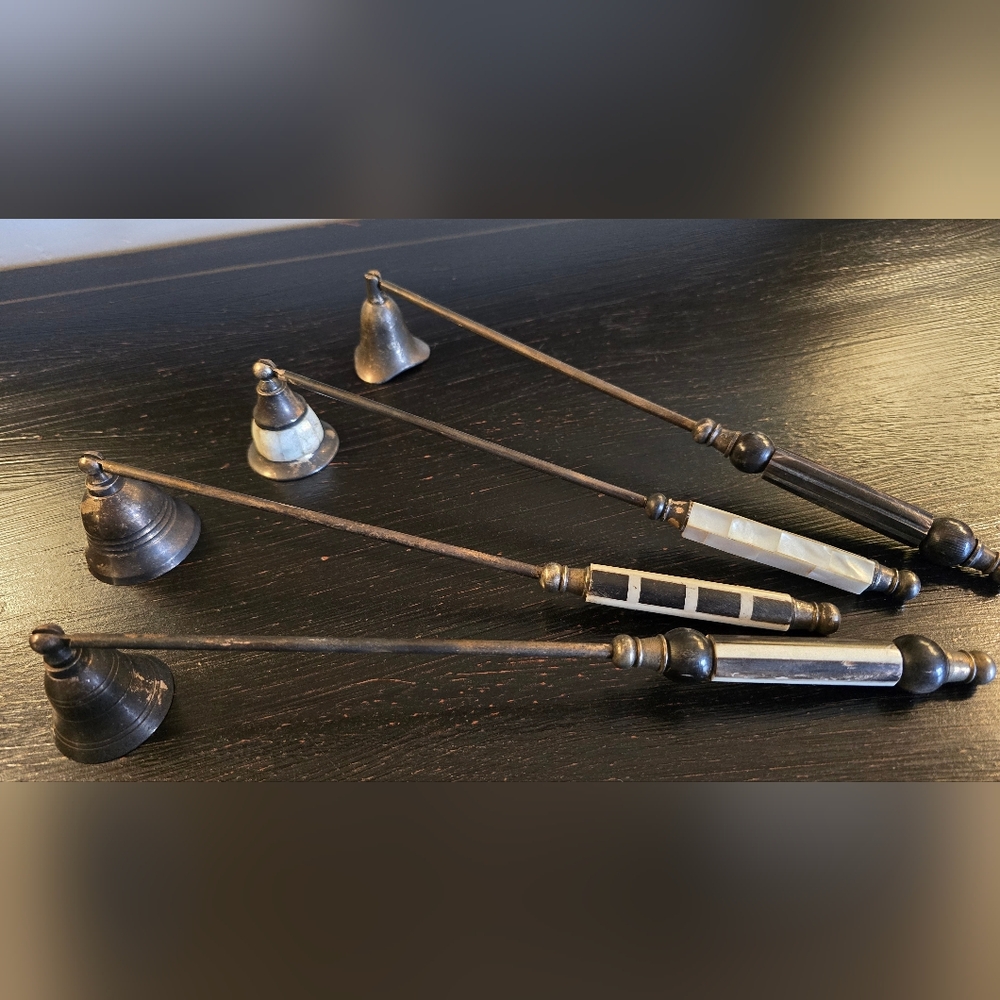 Vintage Black and Silver Candle Snuffer Set Of 4